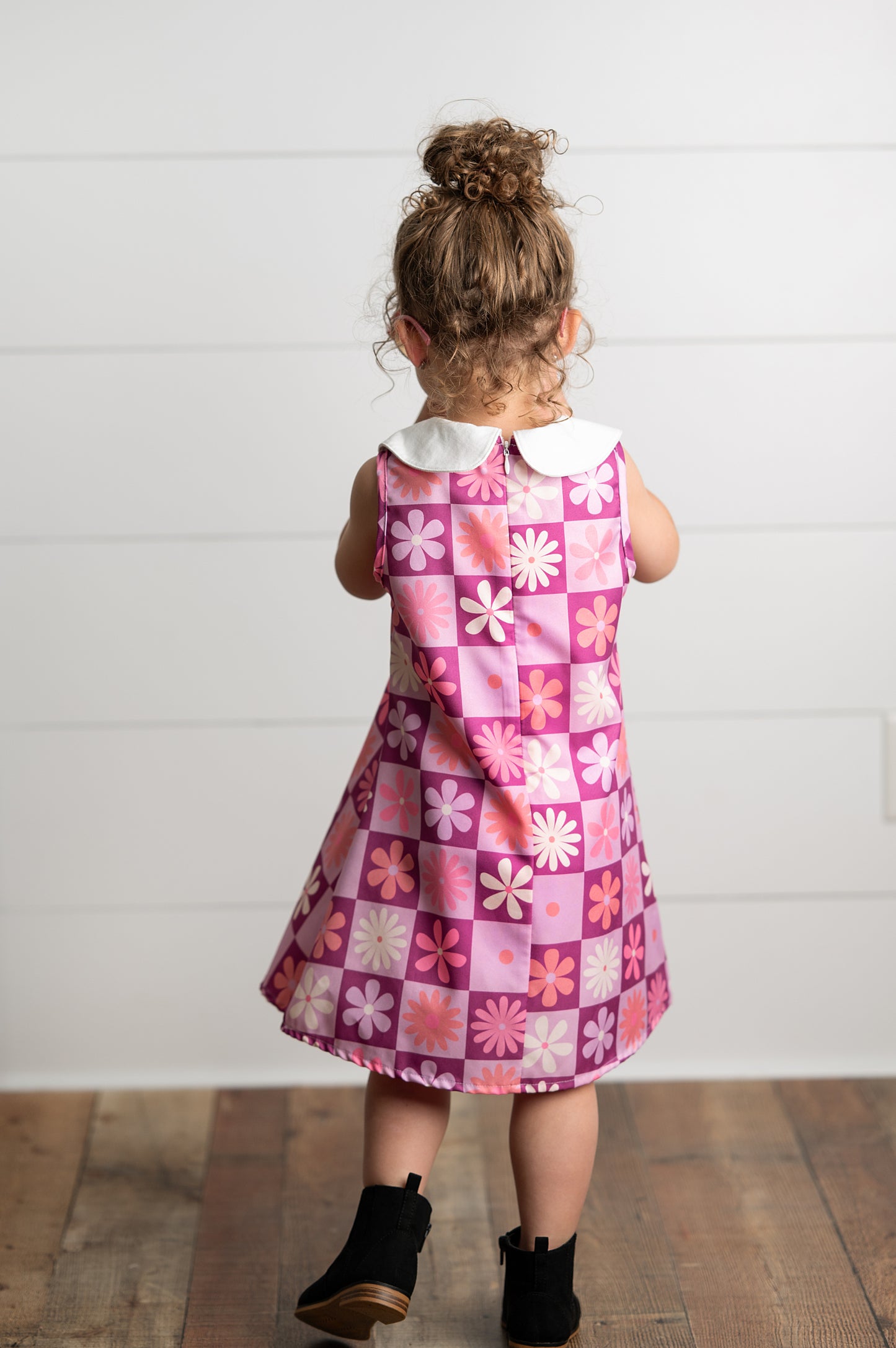 Purple Retro Floral Dress