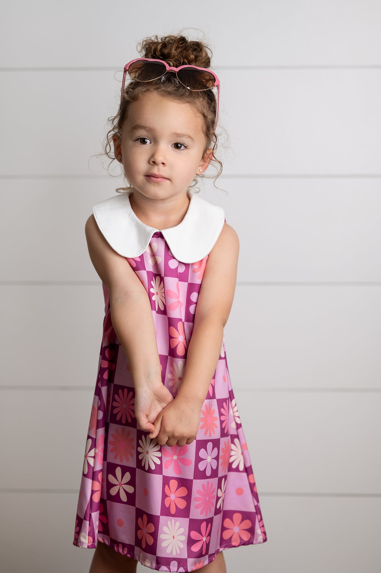Purple Retro Floral Dress