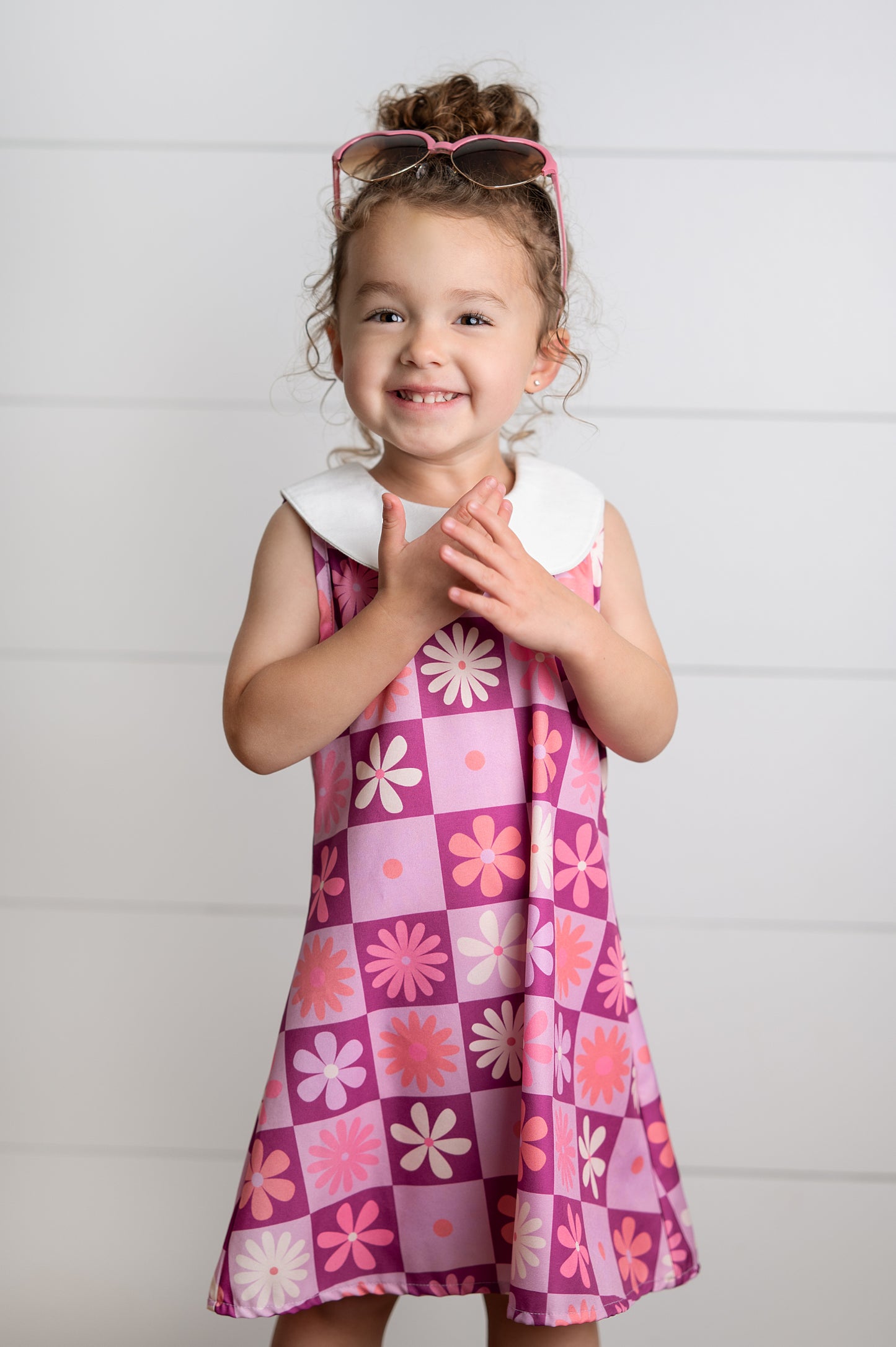Purple Retro Floral Dress