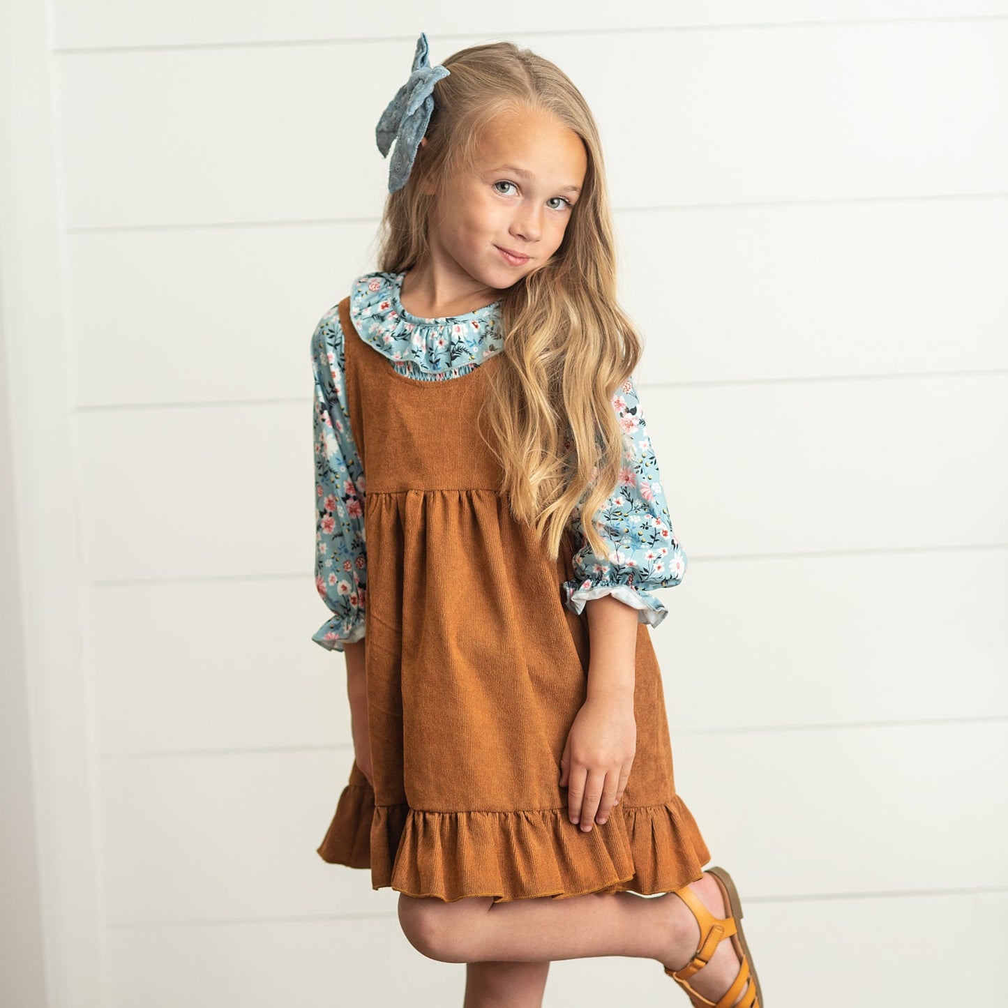 Smocked Corduroy Jumper Set