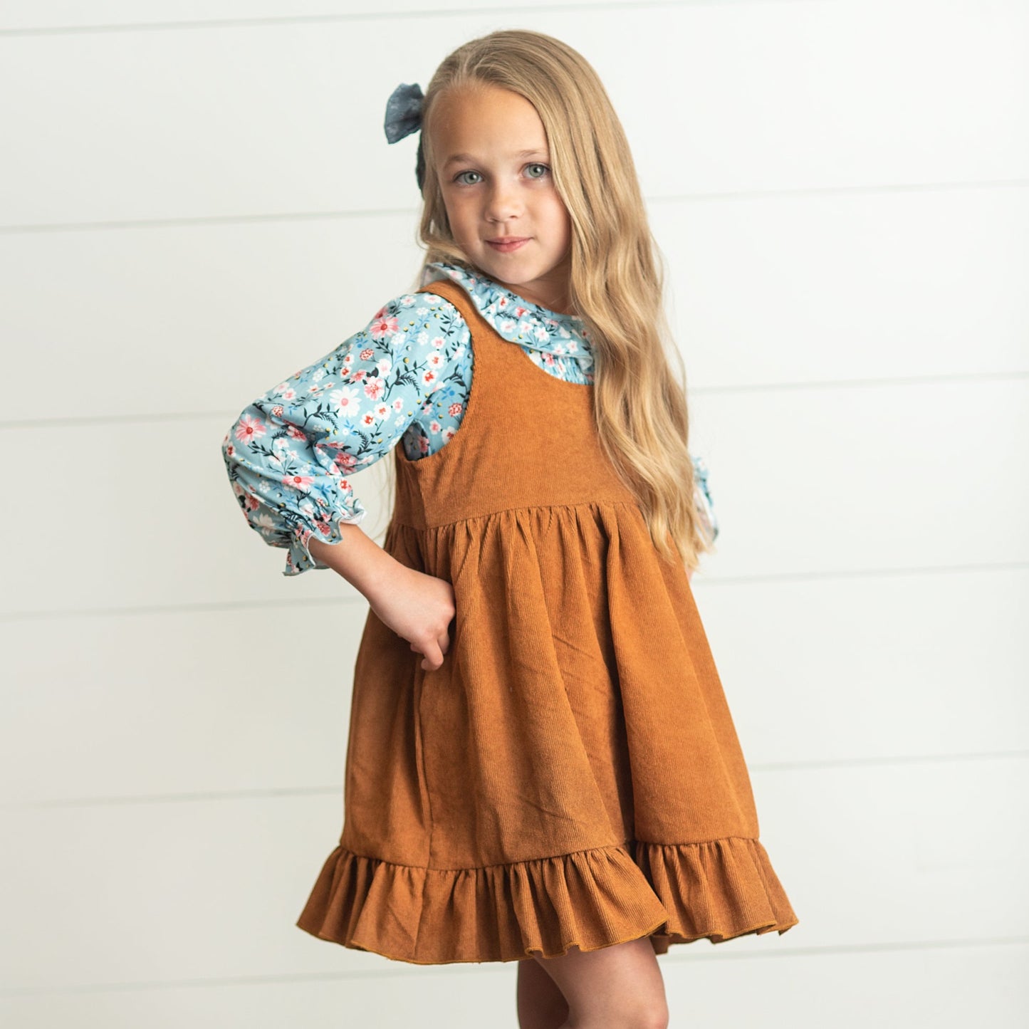 Smocked Corduroy Jumper Set