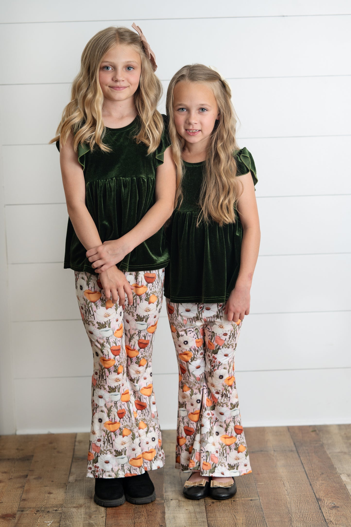Olive Green Bell Bottom Pant Set