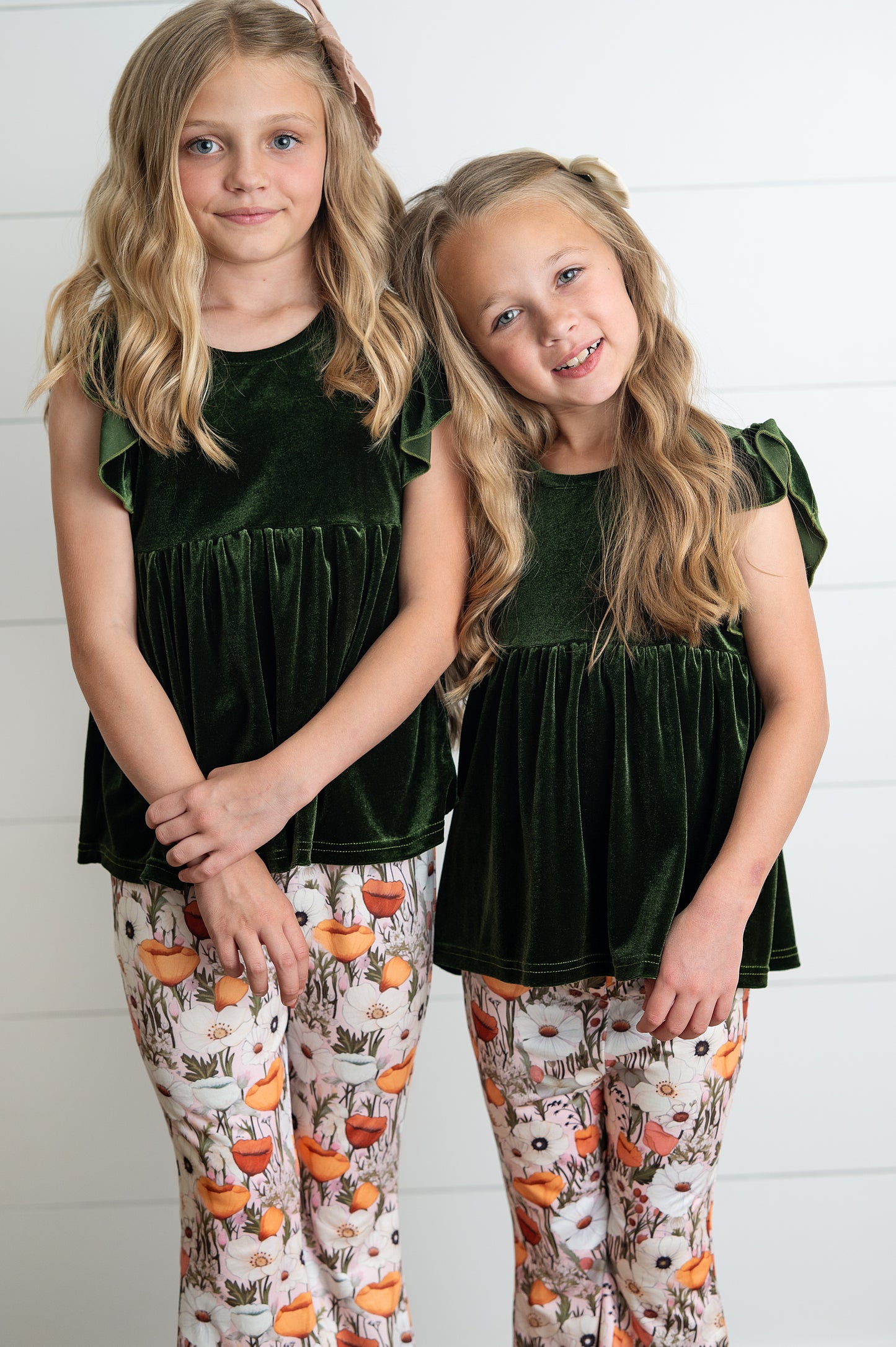 Olive Green Bell Bottom Pant Set