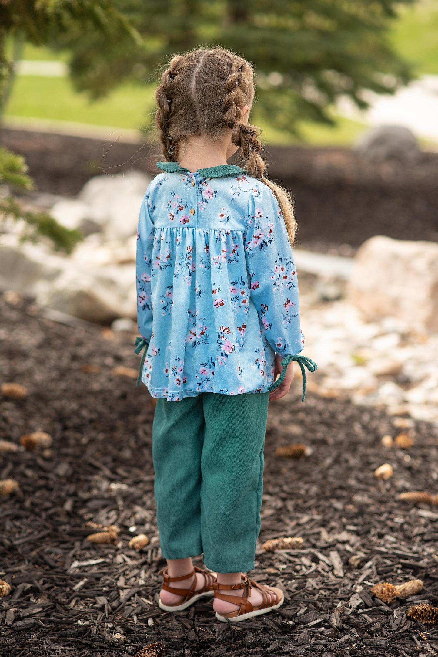 Teal Cord Pant Set