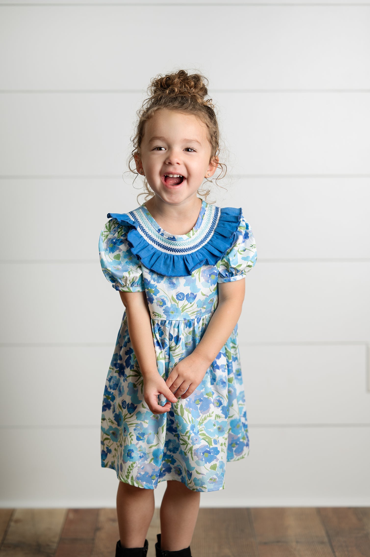 Teal Blue Smocked Dress Wren and James Teal Blue Smocked Dress Wren and James