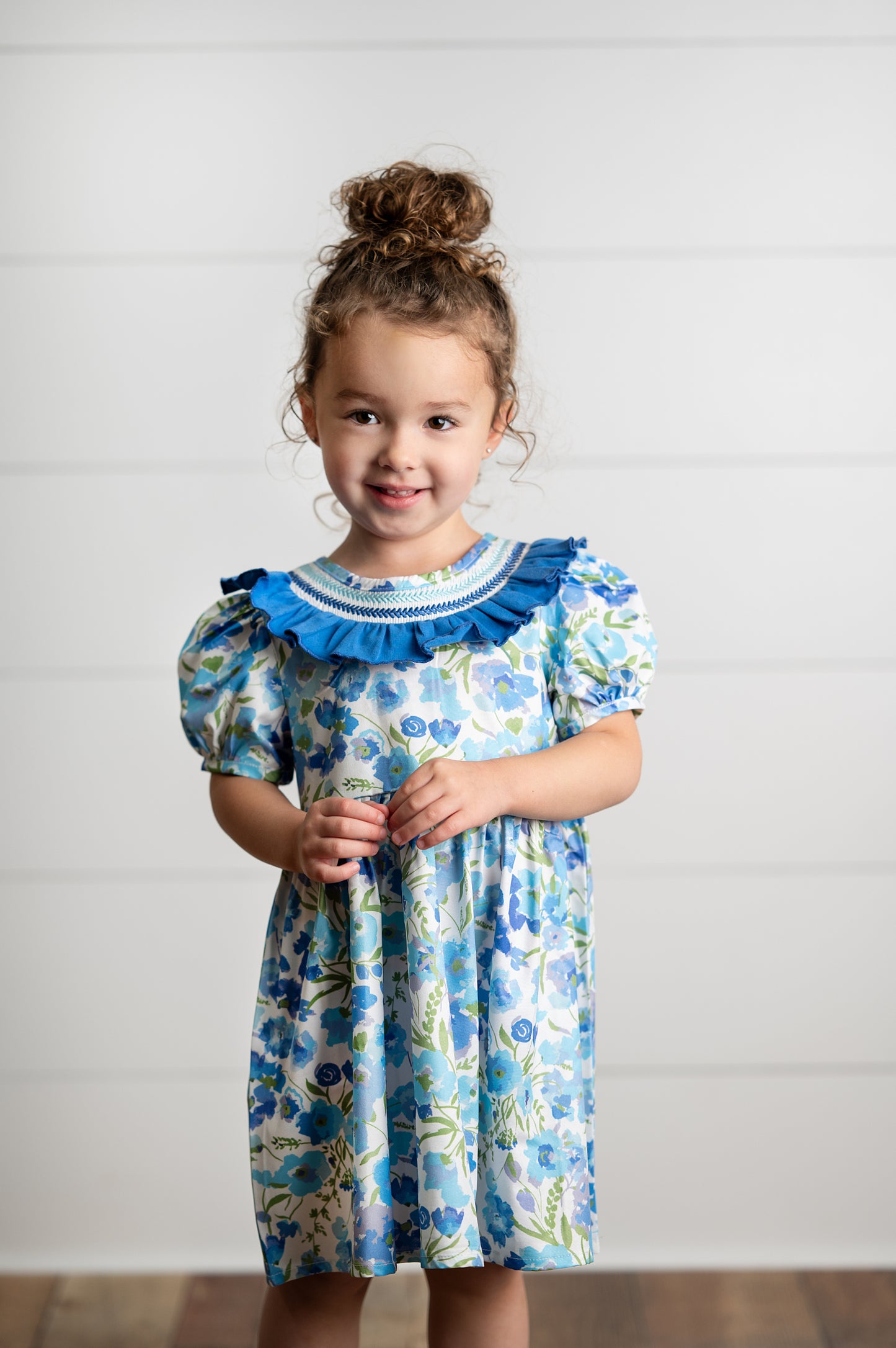 Teal Blue Smocked Dress