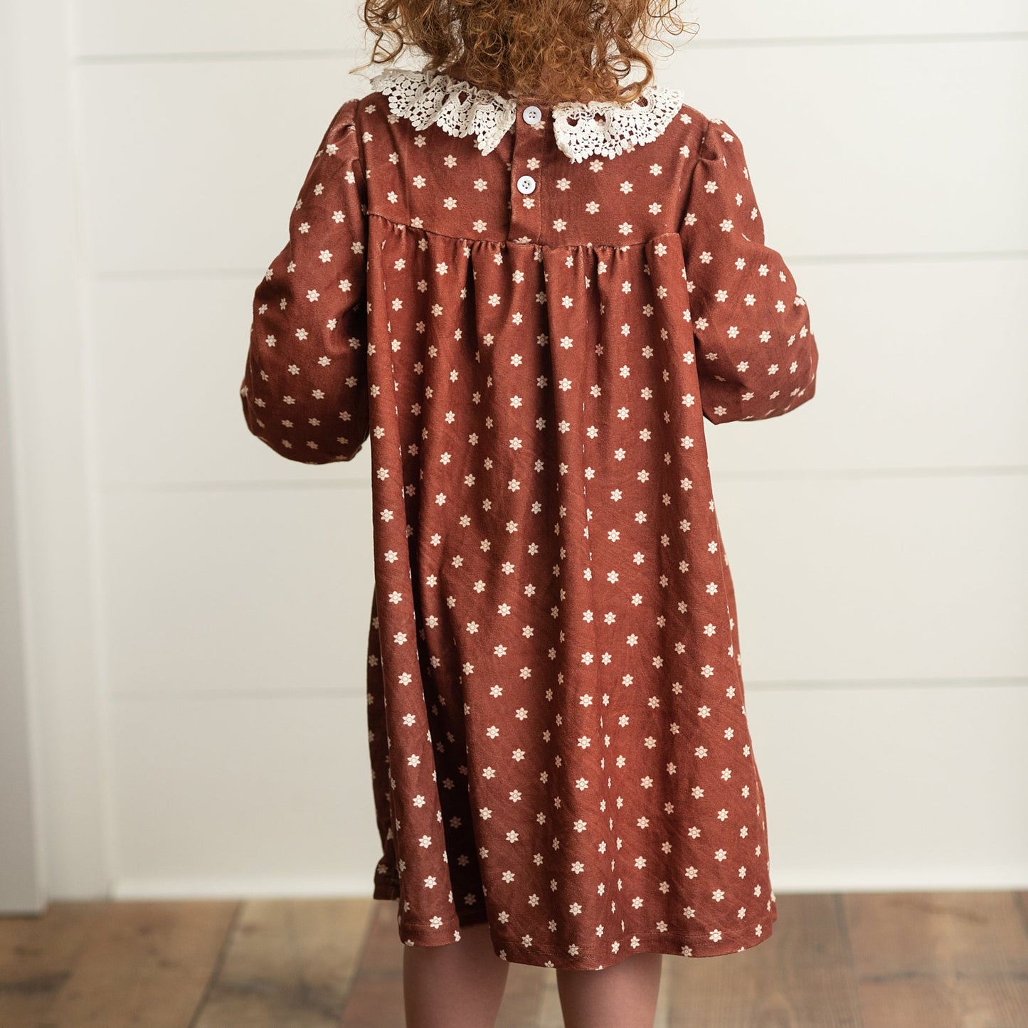Cream & Coffee Velvet Dress
