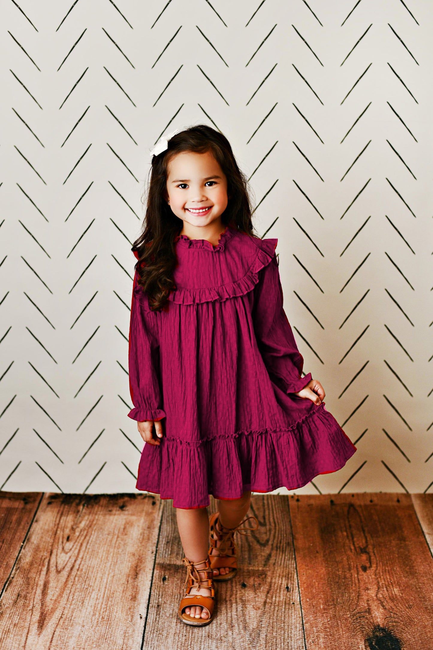 Annie Plum Ruffle Dress