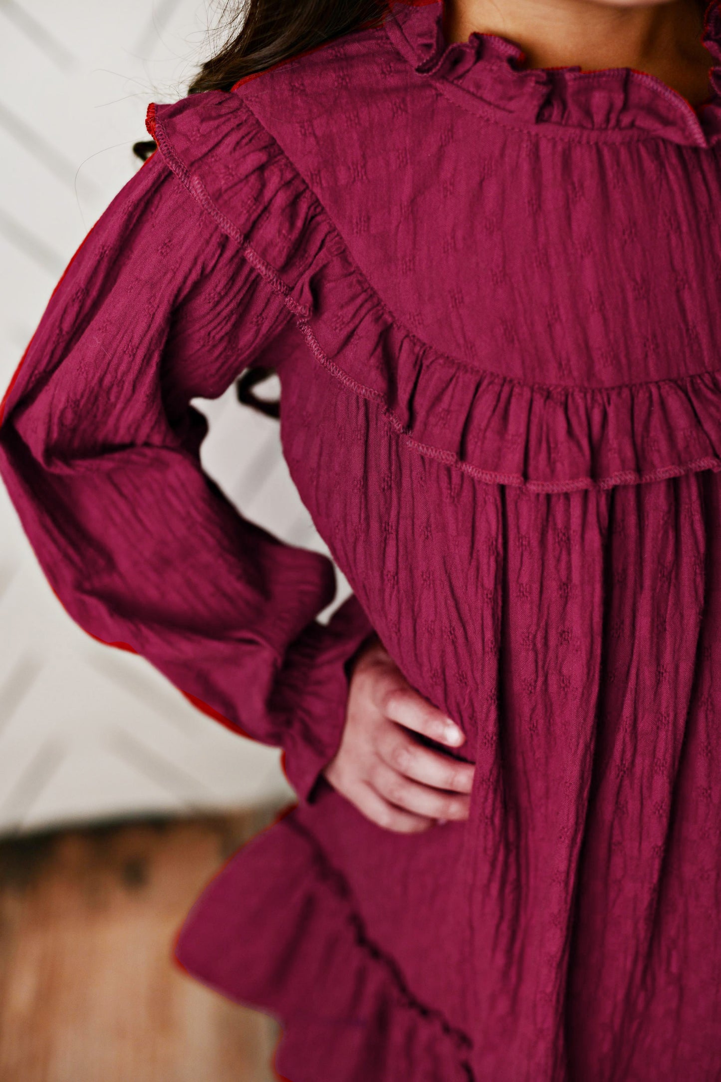 Annie Plum Ruffle Dress
