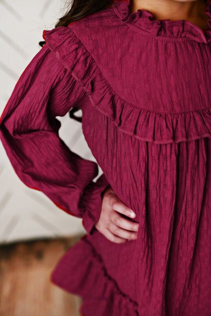Annie Plum Ruffle Dress