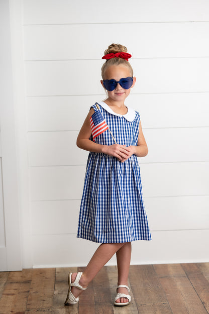 Navy Check Dress