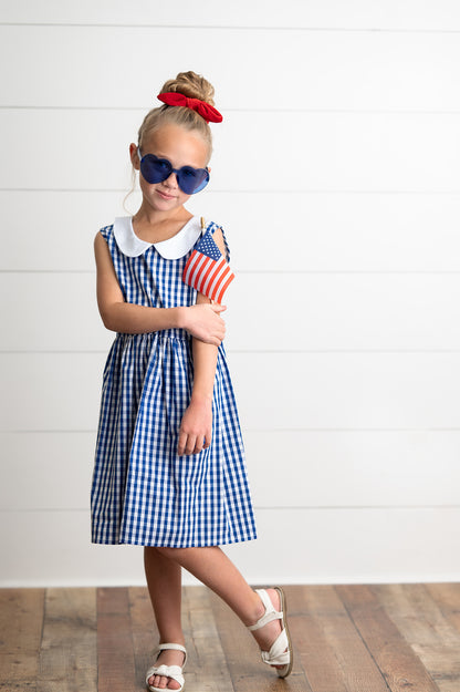 Navy Check Dress