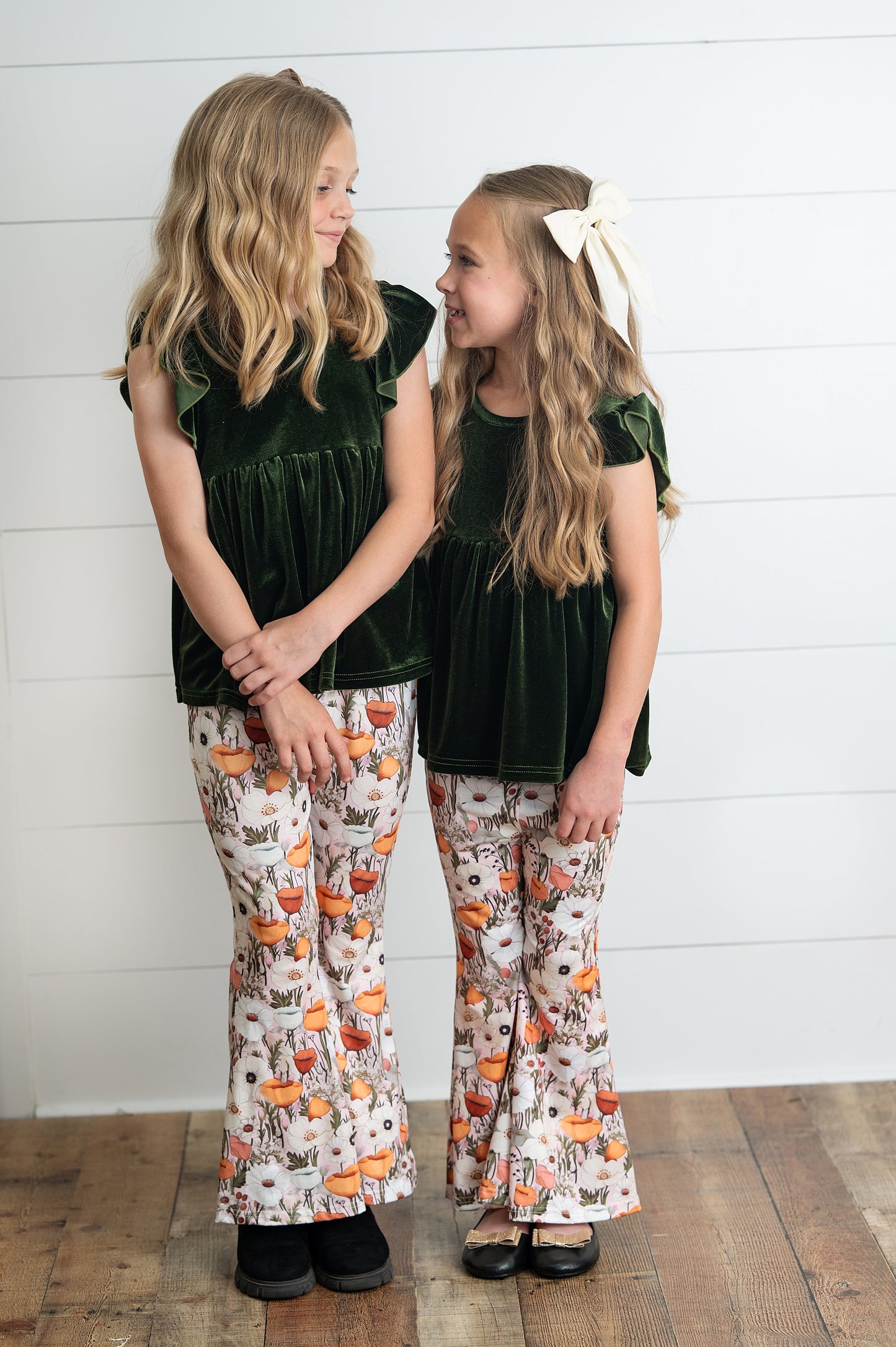 Olive Green Bell Bottom Pant Set