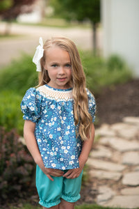Smocked Teal Set