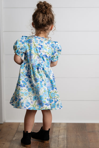 Teal Blue Smocked Dress