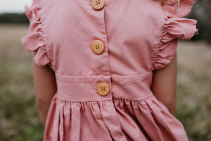 Linen Pinafore Dusty Pink