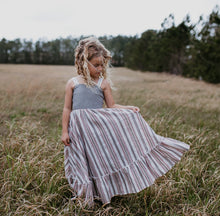 Load image into Gallery viewer, Pink Denim Stripe Maxi Dress
