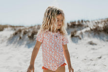Load image into Gallery viewer, Coral Rash Guard Swimsuit Set

